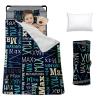 Custom Toddler Nap Mat for Preschool, Personalized Monogram Name Slumber Bags for Kids Daycare, Roll Up Sleeping Mats with Flannel Blanket & Removable Pillow for 2-15 Years Boys Girls Color16 view 1
