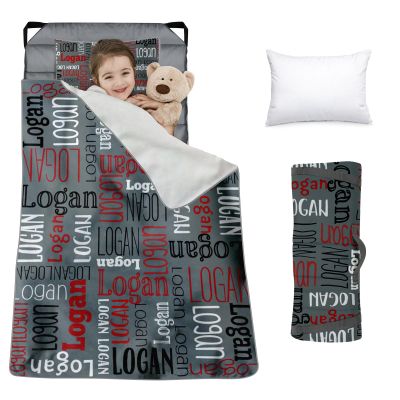 Custom Toddler Nap Mat for Preschool, Personalized Monogram Name Slumber Bags for Kids Daycare, Roll Up Sleeping Mats with Flannel Blanket & Removable Pillow for 2-15 Years Boys Girls Color18