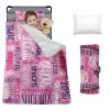 Custom Toddler Nap Mat for Preschool, Personalized Monogram Name Slumber Bags for Kids Daycare, Roll Up Sleeping Mats with Flannel Blanket & Removable Pillow for 2-15 Years Boys Girls Color02 view 1