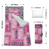 Custom Toddler Nap Mat for Preschool, Personalized Monogram Name Slumber Bags for Kids Daycare, Roll Up Sleeping Mats with Flannel Blanket & Removable Pillow for 2-15 Years Boys Girls Color02 view 3