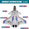 Amersis Remote Control Plane RTF J-20 Fire Fang 2.4Ghz 6-axis Gyro RC Airplane with Light Strip, Jet Fighter Toy Gift for Kids Beginner (Stealth Gray) view 3