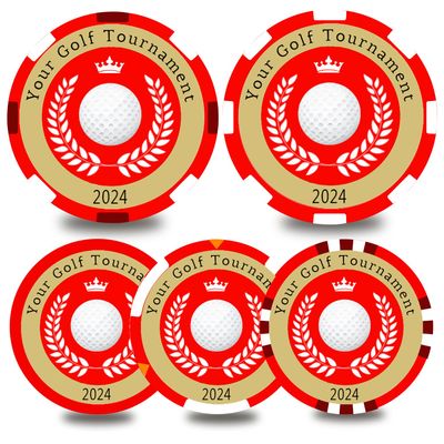 KGNIAHGU Custom Plastic Poker Chips - Personalize Your Game with Customized Chips and Golf Ball Markers (Red, 40MM)