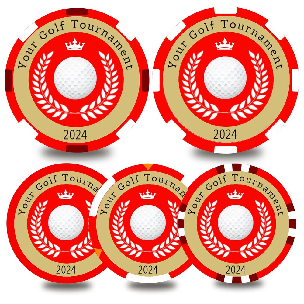 KGNIAHGU Custom Plastic Poker Chips - Personalize Your Game with Customized Chips and Golf Ball Markers (Red, 40MM)
