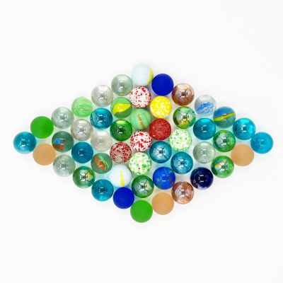 AHLPO 50Pcs 16mm Glass Marbles Multiple Colors Bulk Collection Cat Eye Marble for Bounce Game, DIY and Home Decoration