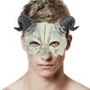 Animal Sheep Mask, PU Foaming Demon Half Face Mask, Halloween Costume for Masquerade Party Mask Facial Makeup Props (Black) view 3