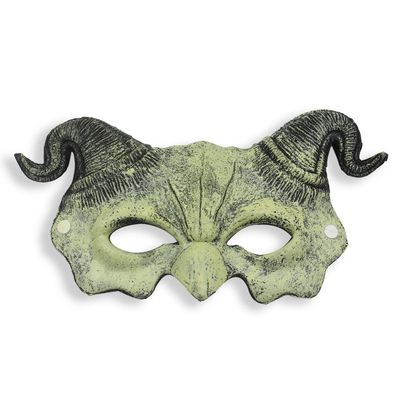 Animal Sheep Mask, PU Foaming Demon Half Face Mask, Halloween Costume for Masquerade Party Mask Facial Makeup Props (Grey)