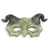 Animal Sheep Mask, PU Foaming Demon Half Face Mask, Halloween Costume for Masquerade Party Mask Facial Makeup Props (Grey) view 1