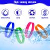 Colorful Silicone Wristband, 120 Pieces of Blank Rubber Bracelet for Men and Women Teenagers view 2