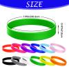 Colorful Silicone Wristband, 120 Pieces of Blank Rubber Bracelet for Men and Women Teenagers view 4