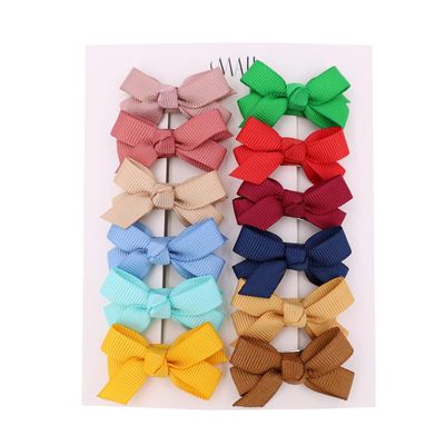 12 PCS Baby Bow Bangs Hair Clips Tiny Snap Clip for Infant Toddler Girl Mini Grosgrain Ribbon Hair Bow Barrettes Girls Hair Accessories (1.75" jojo bow Popular 12 colors)