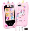 WEOLULI Kids Smart Phone with Dual Camera, Game & Music Player, Toddler Learning Play Toy Cell Phone, Gifts for Girls, Christmas, Birthday, Age 3-10, Light Pink view 1