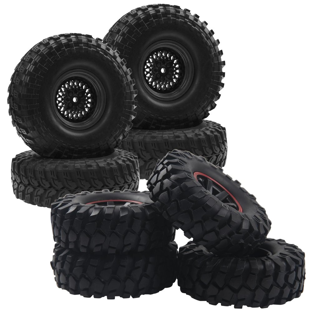 6-Spoke 1.9" Rubber Tires 108mm Wheels & 12mm Hex Hub Wheel Rims & RC 1.9" RC Tires and Wheel Nylon Rims 12mm Hex Hub OD 116mm/4.56" Rubber Tyre