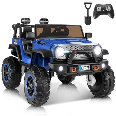 Hikole 24V Ride-on Car for Big Kids, 2 Seater Kids Ride Off-Road Car with Remote Control, Switchable 2WD/4WD, Extra Large 20" Seats, Spring Suspension, Music, 5.9MPH - Blue