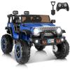 Hikole 24V Ride-on Car for Big Kids, 2 Seater Kids Ride Off-Road Car with Remote Control, Switchable 2WD/4WD, Extra Large 20" Seats, Spring Suspension, Music, 5.9MPH - Blue view 1