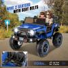 Hikole 24V Ride-on Car for Big Kids, 2 Seater Kids Ride Off-Road Car with Remote Control, Switchable 2WD/4WD, Extra Large 20" Seats, Spring Suspension, Music, 5.9MPH - Blue view 3
