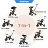 Bebehoo Tricycle Stroller for Toddler,Foldable Baby Tricycle,Kids Balance Bike with Push Handle,Toddlers Stroller Bike with 1 to 5 Years,7-in-1 Push Tricycle Bike for Kids(Gold) view 2