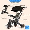 Bebehoo Tricycle Stroller for Toddler,Foldable Baby Tricycle,Kids Balance Bike with Push Handle,Toddlers Stroller Bike with 1 to 5 Years,7-in-1 Push Tricycle Bike for Kids(Gold) view 4