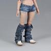 1/6 Scale Female Clothes,Female Denim Ankle Socks Calf Cuff Chaps Clothing for 12inch PH TBL JO Worldbox Action Figure (Blue) view 1