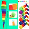 Kugliwa 15 Pcs Rainbow Catch Tail Balls Foam Colorful Meteor Playground Sports Throw and Catch Ball with Rainbow Tail for School Educational Training view 2