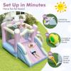 HONEY JOY Inflatable Bounce House, Jumping Bouncy Castle with Slide, Basketball Rim, Boxing & Dart Game, Indoor Outdoor Blow Up Bouncy House for Birthday Party (with 480w Blower) view 3