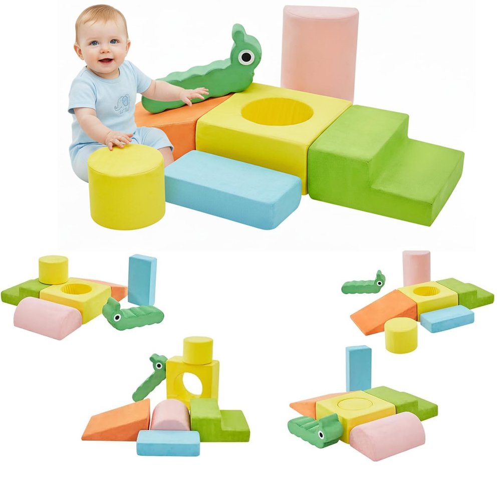 Climbing Toys for 1-3 Year Old,Toddler Climbing Toys Indoor, Baby Climbing Blocks, 7-Piece Soft Foam Climbing Blocks Set,Toddler Playtime Corner Climber Foam Play Gym for Climbing Crawling and Sliding