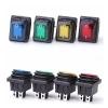 QZLIBEFUD On Off 16A/250V Heavy Duty 4 pin DPST IP67 Sealed Waterproof T85 Auto Boat Marine Toggle Rocker Switch with LED 12V 220V 30x22(Green,220V) view 1
