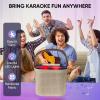 Karaoke Machine for Kids and Adults, Mini Karaoke Bluetooth Mic Singing Speaker with Wireless Microphones and 7 Color Lights, Toys for All Phones, Birthday, Children's Day Gift, Family Party (Beige) view 2