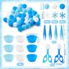 EZdhuawuse Winter Fine Motor Toys - 270Pcs Christmas Counting Sorting Sensory Bin Filler Set for Kids Winter Counting Toy with Felt Snowflakes Pom Poms Cup Clip for Preschool Education Activities view 2