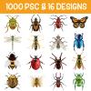 Dazoratix Insect Bug Stickers Rolls - 1000Pcs Small Animal Sticker Ladybird Beetle Butterfly Decals Aesthetics Self-Adhesive Labels for Kids School Prizes Rewards Classroom Teaching view 3