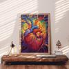 1000 Piece Jigsaw Puzzles for Adults Graffitic Men Heart Painting Jigsaw Puzzle Human Organ 1000 Pieces Puzzles Game Scandinavia Wall Decor DIY Craft Medical Anatomy Puzzle Art Hospital Decor(Red) view 3
