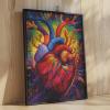 1000 Piece Jigsaw Puzzles for Adults Graffitic Men Heart Painting Jigsaw Puzzle Human Organ 1000 Pieces Puzzles Game Scandinavia Wall Decor DIY Craft Medical Anatomy Puzzle Art Hospital Decor(Red) view 4