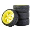 VBCERSDZ RC Wheel Tire Compatible with HSP for HPI 6030-6081 4Pcs RC Rubber Tires and Plastic Wheel 1:10 On-Road Car for Racing Upgrade Parts(Yellow) view 1