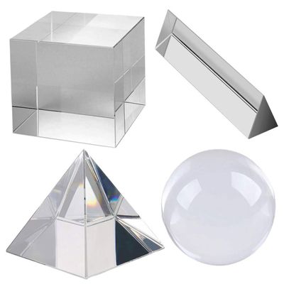 Tuimiyisou Prism Refractor Optical Crystal Prism Refractor Rainbow Maker Glass Light Prism for Science Teaching Spectrum Physics Photography Decoration 4PCS