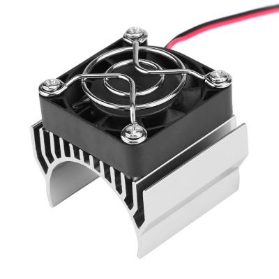 Heat Sink with Cooling Fan for 1/10 Scale Electric RC Car 540 550 3650 Motor (Silver