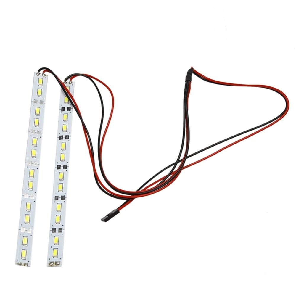 cvking RC Front Rear Lamp Group Compatible with 1/10 1/8 RC Car Crawler for Buggy 24 Lamp Beads Light Bar Chassis Light Aluminum Strip 6V Model Car Decoration Accessories