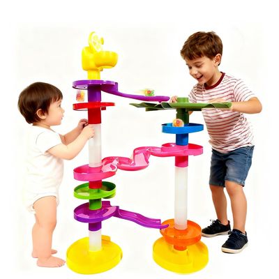 WEofferwhatYOUwant Potty Ball Drop Tower Toddler STEM 22 Piece Toy with Lemon Toilet, 45 Hour LED Motion Activated Light-up Balls, Stackable Marble Run Ramps | Motor Skill Sensory Play. Ages 13