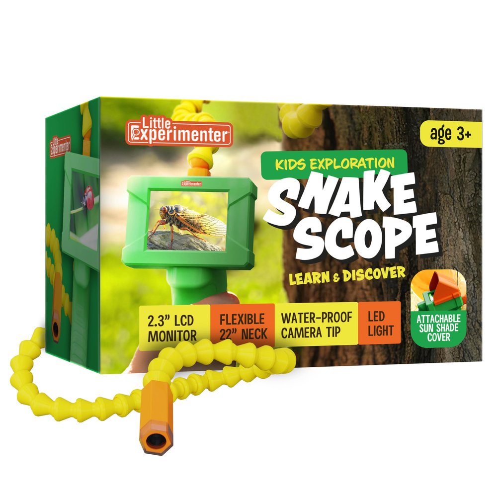 Borescope Snake Scope Camera with Light for Kids, Rechargeable Outdoor Educational STEM Toys, Gifts for 5 Year Old Boy, Nature Activities, Best Gift for Boys, Girls Ages 4 5 6 7 8 9 10 11 Years Old