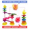 WEofferwhatYOUwant LED Activity Balls  4 Motion-Activated Light-Up Rattle Balls for Toddler STEM Towers  1.8" Sensory Toy for Kids - Permanently Enclosed 45 Hour Long Lasting Batteries view 3