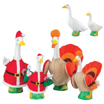 Fox Valley Traders Gaggleville Santa and Turkey Goose, Baby and Outfits Bundle