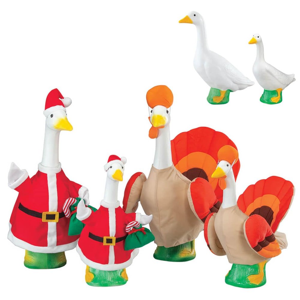 Fox Valley Traders Gaggleville Santa and Turkey Goose, Baby and Outfits Bundle