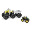 TOMY Monster Treads John Deere Roaring Rev Up Hauler Monster Truck Toy Set - Includes Monster Truck, Trailer, and John Deere Gator - Construction Toys with Hauling Action - 3 Count view 2
