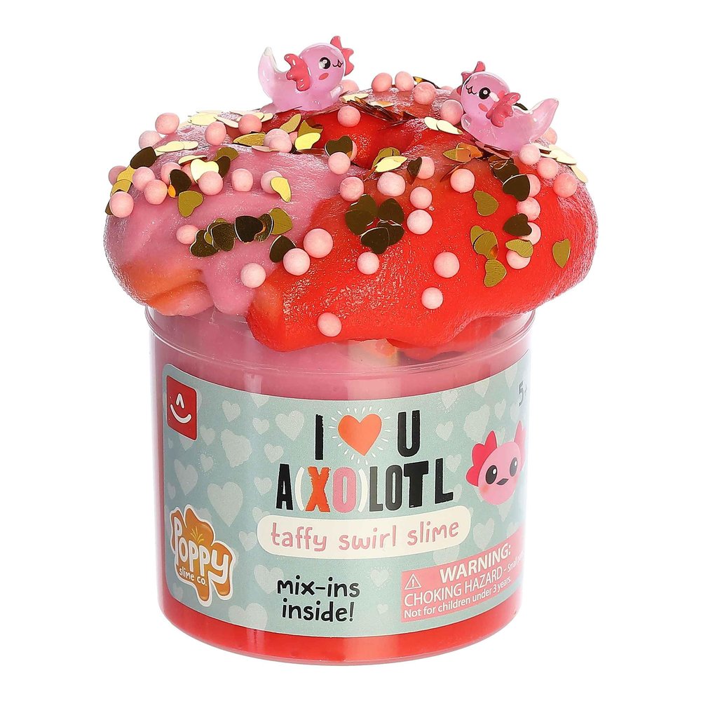Aurora Toys Gooey Poppy Slime Co. I U Axolotl Slime Toy - Sensory Play for Fun Playdates - for Kids 5+ Years, Adults, and Parents - Pink 11.3 oz