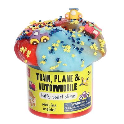 Aurora Toys Gooey Poppy Slime Co. Train, Plane, & Automobile Slime Toy - Sensory Play for Fun Playdates - for Kids 5+ Years, Adults, and Parents - Blue 11.3 oz