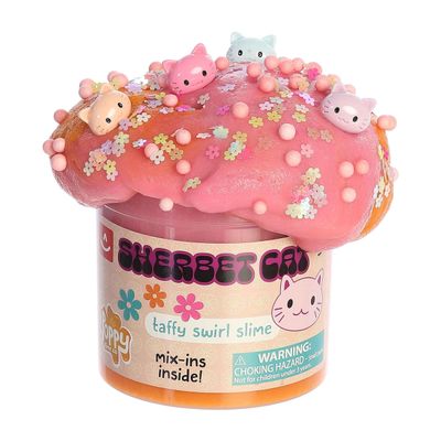 Aurora Toys Gooey Poppy Slime Co. Sherbet Cat Slime Toy - Sensory Play for Fun Playdates - for Kids 5+ Years, Adults, and Parents - Pink 11.3 oz