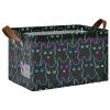 Yasala Shelf Basket Neon Black Cat Foldable Nursery Storage Bin Organizer Closet Bin with Handle Clothes Container Laundry Hamper Decorative Cube view 1