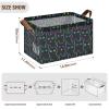 Yasala Shelf Basket Neon Black Cat Foldable Nursery Storage Bin Organizer Closet Bin with Handle Clothes Container Laundry Hamper Decorative Cube view 3