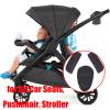 3 in 1 Baby Shoulder Strap and Crotch Harness Pads, Car Seat Strap Covers, Stroller Belt Covers for Baby Kids, Soft Seat Belt Covers for All Car Seats, Pushchair, Stroller (Black) view 4