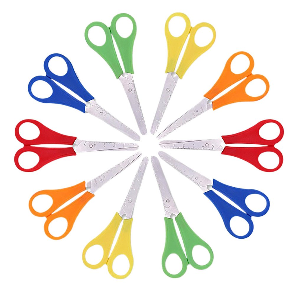 GPAHRRDNIJ 10pc Set Kid Scissors Scissors Blunt Tip Scissors For Kids Kids Scissors Bulk Toddler Easter Crafts for Toddlers (Pink, 13x5.5x1)