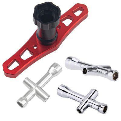 2 Pack 4mm 5mm 5.5mm 7mm Cross Wrenches Maintenance Tool,Small Sleeve Hex Socket Wheel Spanner & Universal 17mm Wheel Hex Wrench Repair Tools & 4mm 5mm 5.5mm 7mm Wheel Hub Cross Socket Spanner Repair