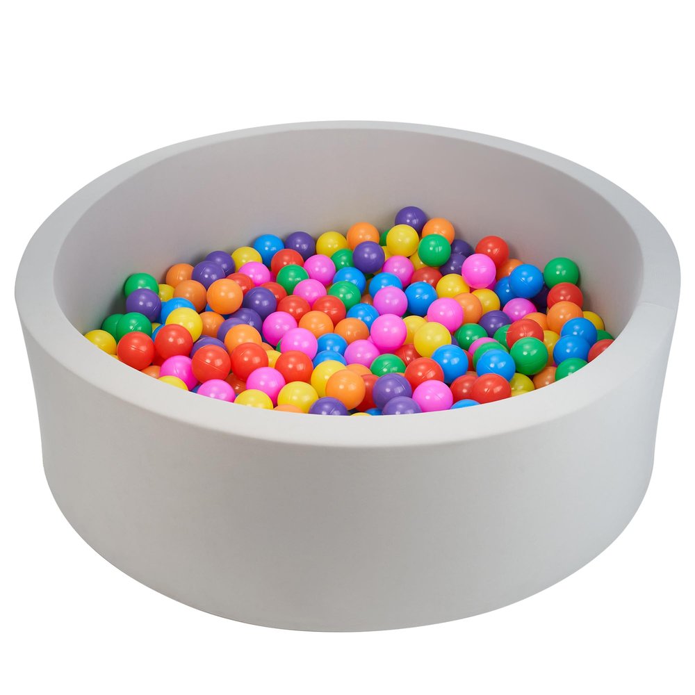 Ball Pit for Toddlers, 35.4"x 11.8" Foam Ball Pits for Babies, Indoor Soft Round Baby Playpen for Kid, Ideal Gift for Toddlers,Grey (Balls not Included)